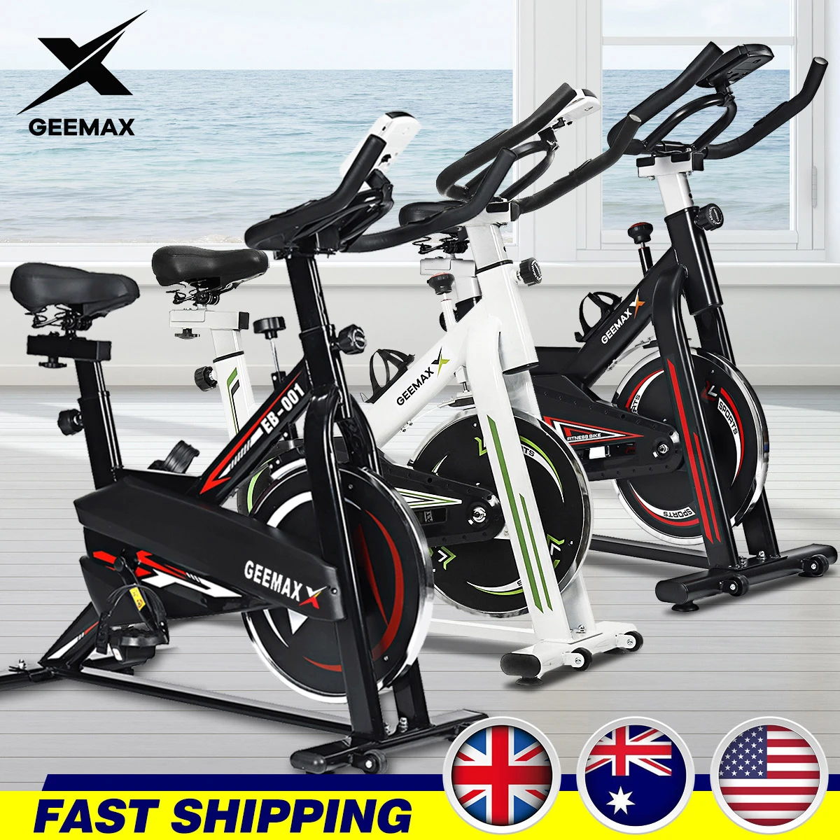 Home Aerobic Exercise Bike Gym Silent Workout Fitness Trainer Cardio Machine UK