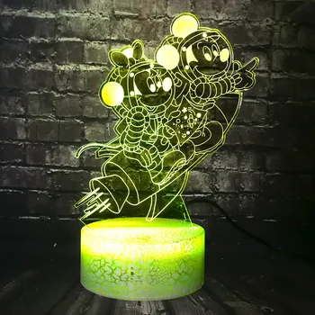 

Mickey Minnie Mouse Shade Cartoon Night Light 3D LED Crack USB 7 Color Change Decor Girl Room Mood Lamp Holiday Birthday Gift