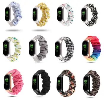

Suitable For Xiaomi Mi Band 5 Printing Hair Ring Strap For Xiaomi Smart Watch 3/4/5 Generation General Wristband