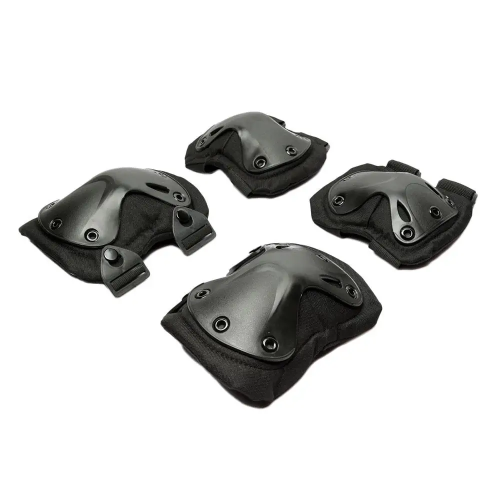 Black Армейские ElbowPads наколенники застежки Нескользящая Защитная одежда прочный нейлон - Цвет: Black