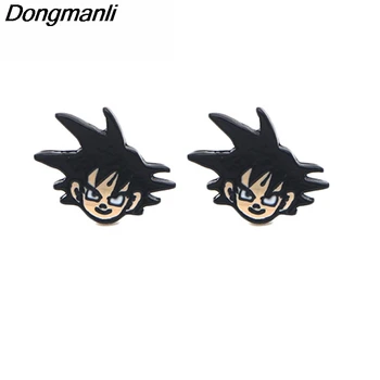 

F101 Japan Anime Dragon Ball Z Ear Enamel Stud Earrings Round For Women Kids Gift 2018 Fashion Jewelry