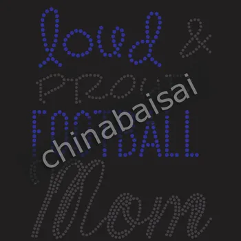 

The letters "proud football" Rhinestone Transfer Motif Designs