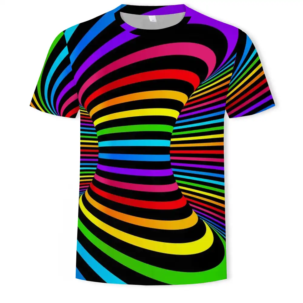 interestinsummer 3d fake two pieces t shirt men