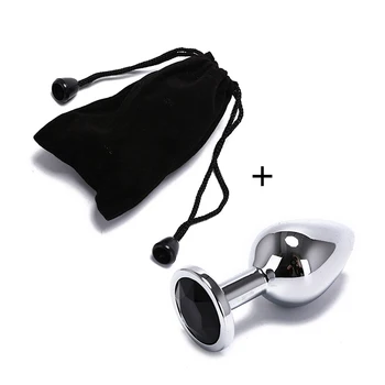 Gem Crystal Jewelry Round Anal Plug Sex Toy Metal Stainless Steel Butt Small Tail Gay And Lesbian Couples Smooth Dildo Anal Plug 6