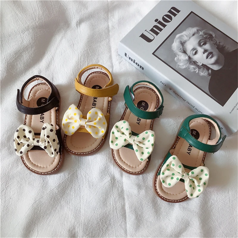 

Baby Summer Shoes Sandals for Girls Princess Soft Leather Soft Sole Bow Dress Shoes 1-6 Years Toddler Kids Leather Shoes 21-30