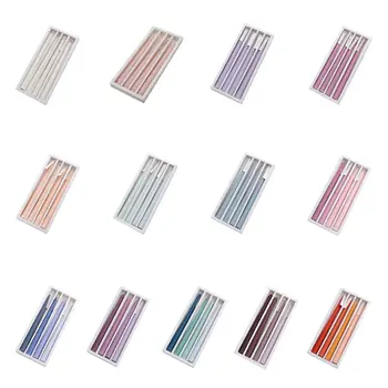 

4 Pcs/Set Long Lasting Candle Smokeless Dinner Table Long Candles Wax Multicolor
