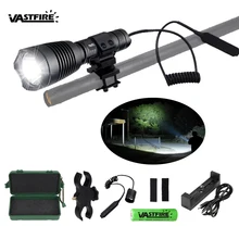Тактический T4 оружие фонарь для ружья T6 светодиодный воин страйкбол смонтированный фонарик+ переключатель+ 2*20 мм рельсовый баррель крепление+ 18650+ зарядное устройство+ коробка