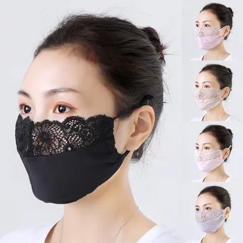 

Breathable mouth mask women girl lace mask Bacteria proof Repeatable Cover Mouth mask Windproof washable reusable mask Hot