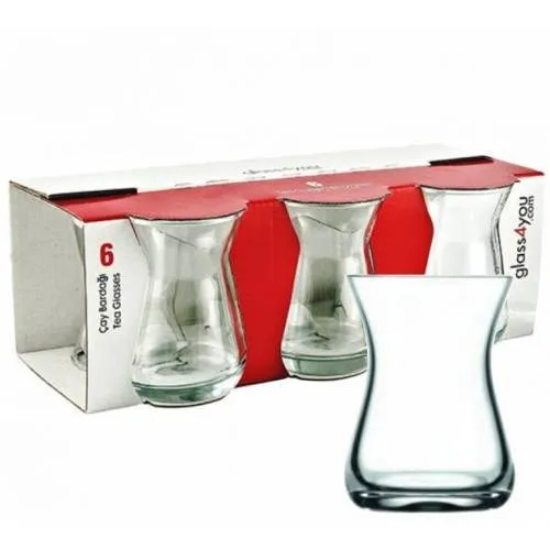 

Turkish Fine Waisted Tea Cup 6 Pieces Glass Cups Presentation