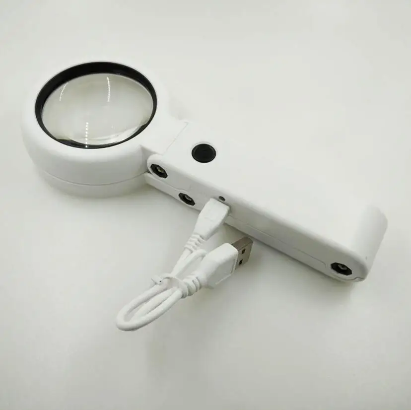7x 55mm Usb Rechargeable Desktop Table Lamp Reading Magnifying Glass