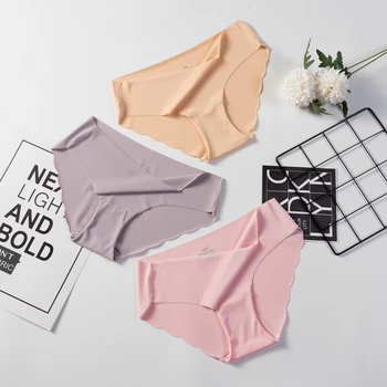 

Ice Silk Briefs Hot Sale Fashion Women Seamless Panties Ultra-thin Underwear Comfort Intimates Sexy Lingerie Low-Rise