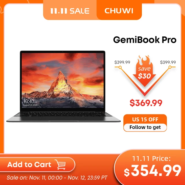 CHUWI GemiBook Pro 14 inch 2K Screen Laptop 8GB RAM 256GB SSD Intel Celeron Quad Core Windows 10 Computer with Backlit Keyboard 1