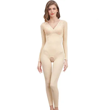 

Women's Caffeine Bodysuits Shapers One Piece Underwear Beauty Waist Fat Burning Corset Lingerie