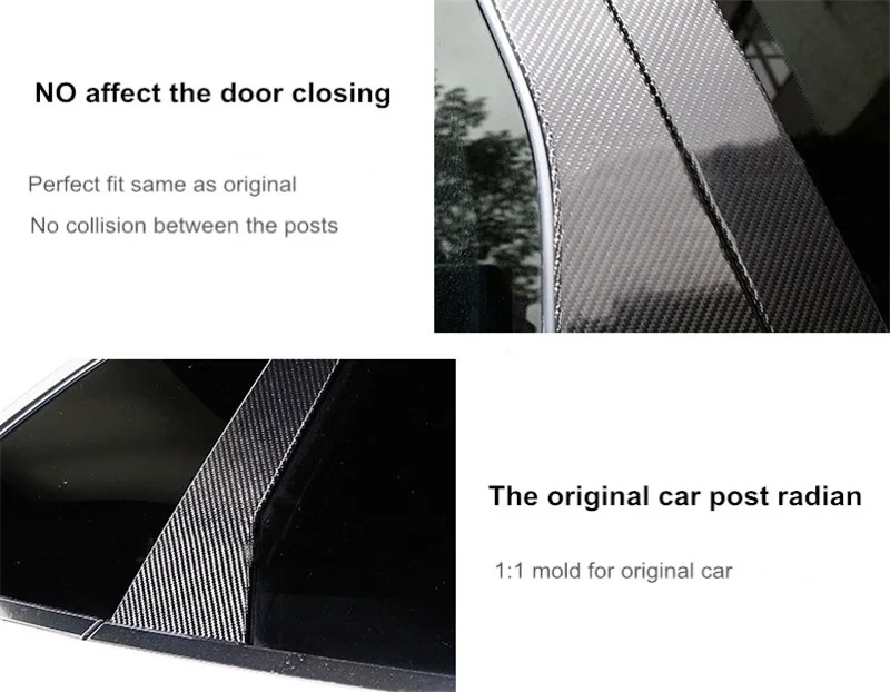 52-100% Real carbon fiber,Free Shipping Carbon Fiber Auto Door B-Pillars Side Window Covers Trims Car Parts for Porsche Cayenne