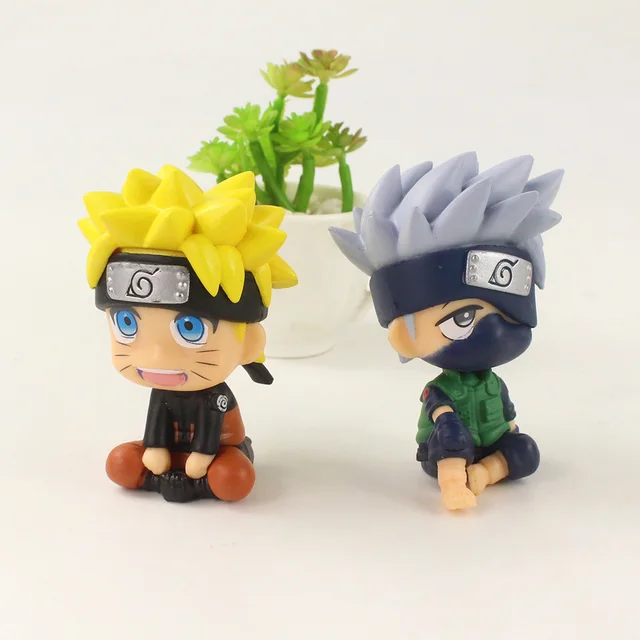 Boneco de brinquedo do naruto, 9cm, 2 estilos, pvc, coleção fofo