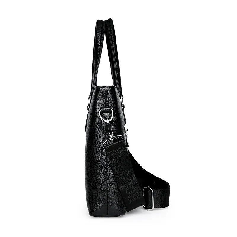 

Brand Men's Bag 2018 New Style Europe And America Business Carry Bag Simple Soft Leather Computer Bag Send Wallet