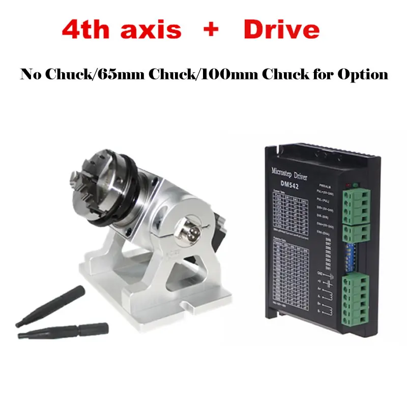 

CNC Rotary A axis Planetary Gear Reducer 4th Axis 65 100 mm Chuck Speed Reducing Ratio 10:1 for CNC Fiber Laser Marking Machine
