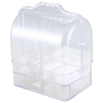 

Acrylic Makeup Organizer Clear Cosmetic Jewelry Storage Box Double Open Cover Women Cosmetic Storage Drawer Desktop Make Up Case