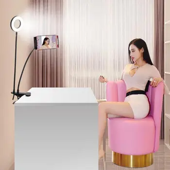 

2 in1 360° Rotating Cell Phone Holder Ring Lamp Fill Light Selfie Cellphone Stand Live Makeup Camera Lamp