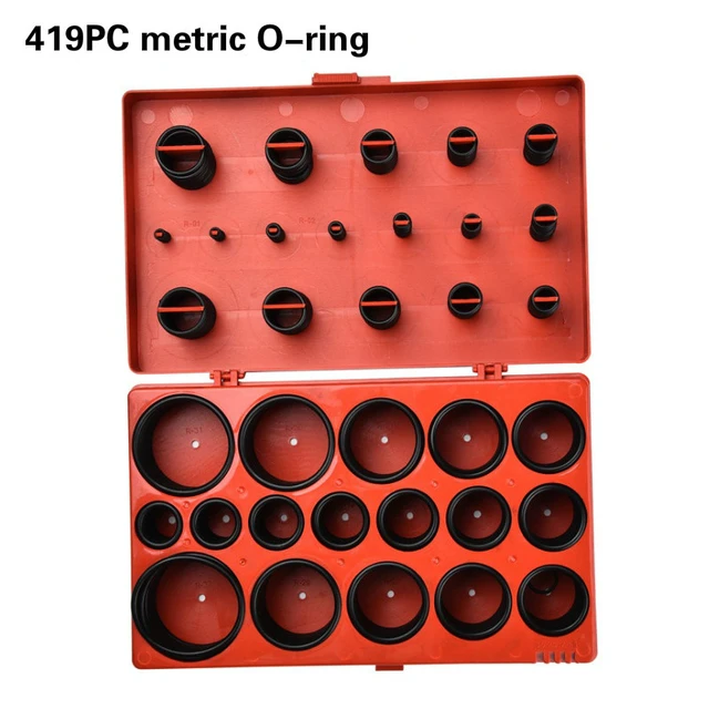 419pc O Ring Oring Rubber Seal Plumbing Assortment Set Kit Garage