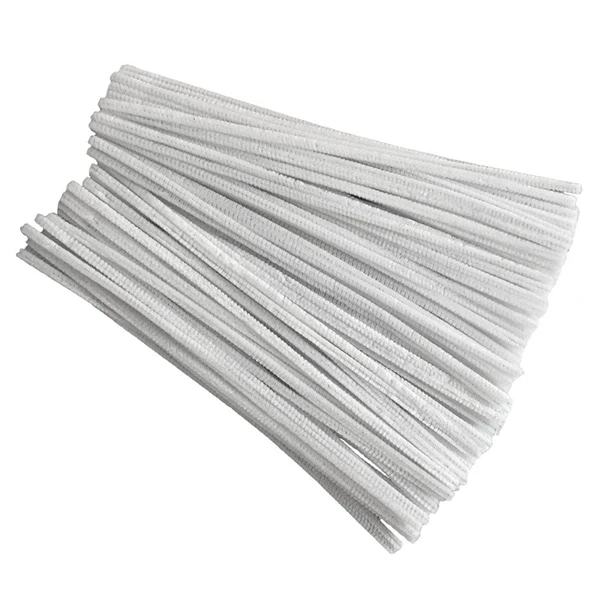 Chenille Pipe Cleaners 100 Pcs 30cm White