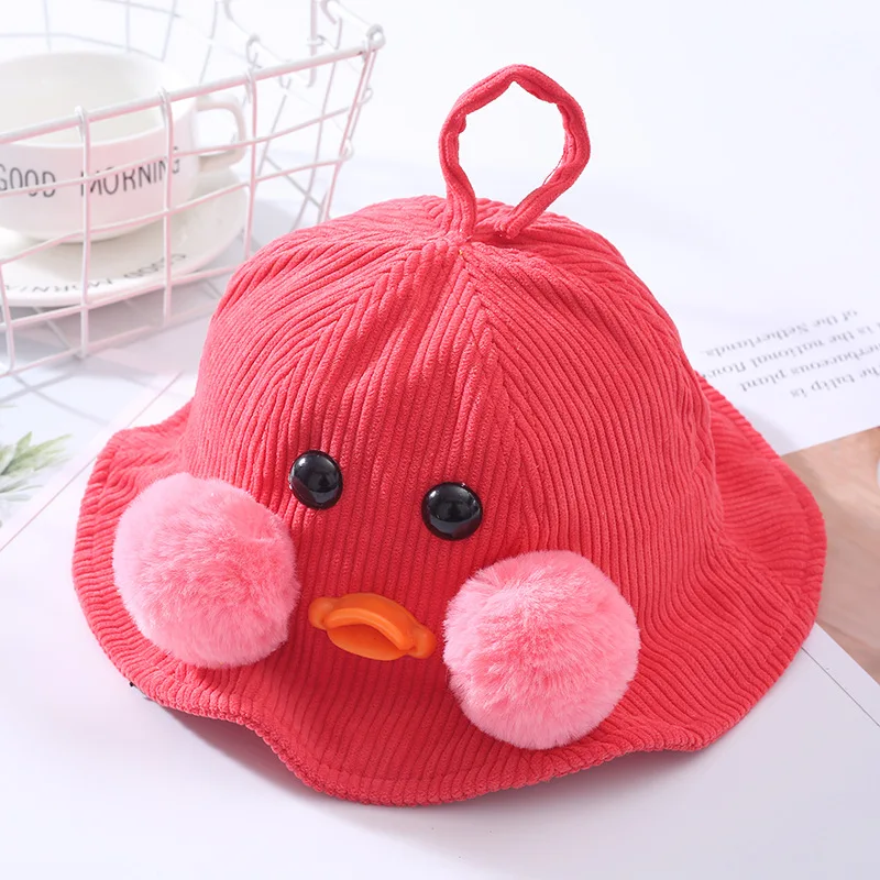 Kawaii Lalafanfan Панама шляпа милый кафе Мими утка Вельветовая детская шляпа применяется От 1 до 3 лет - Цвет: 5