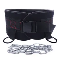 Gym Weight lifting Belt  with Chain Weights for Crossfit Kettlebell Workout Bodybuilding Pull Up Comfortable Waist Dip Belt 1