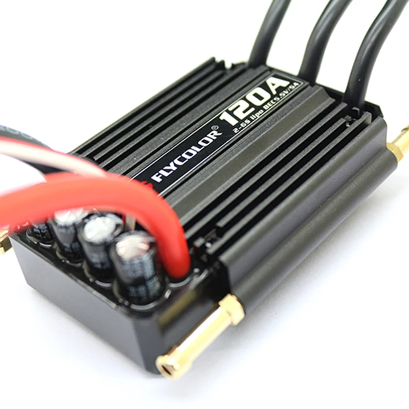 Flycolor 120A бесщеточный ESC для RC лодки 2-6S с 5,5 V/5A BEC