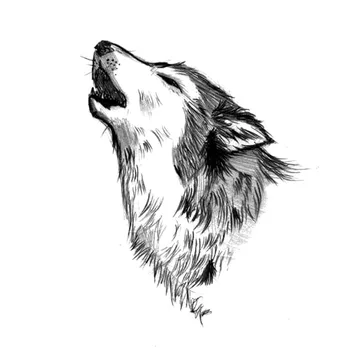 

Fashion Creative Wolf Call Decal Motorcycle Cool Personality Sticker Pvc Sticker Suitable for All Kinds of Cars, 14cm*11cm