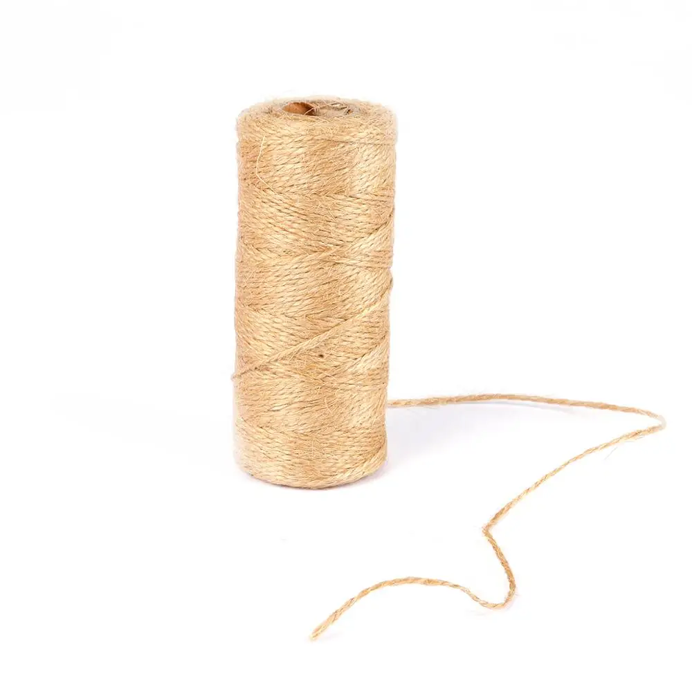 100m Natural Jute Twine Burlap String Hemp Rope Party Wedding Gift Wrapping Cords Thread DIY Scrapbooking Florists Craft Decor