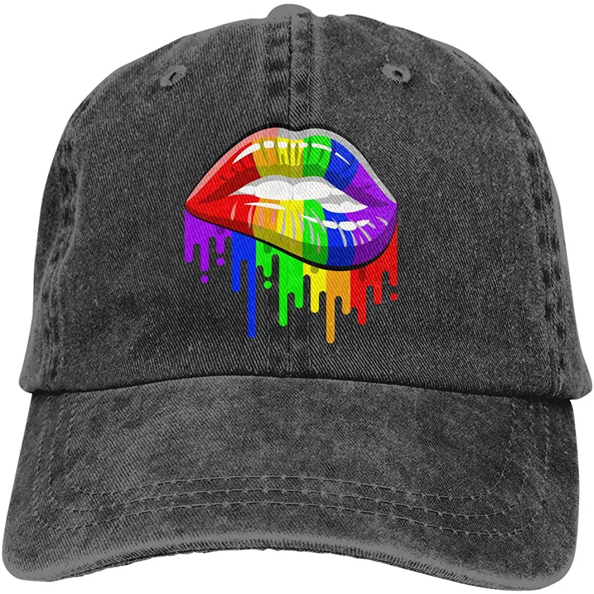 LGBT Gay Rainbow Lips1 унисекс бейсболка хлопковая джинсовая Регулируемая охотничья Кепка для мужчин или женщин