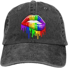 LGBT Gay Rainbow Lips1 унисекс бейсболка хлопковая джинсовая Регулируемая охотничья Кепка для мужчин или женщин