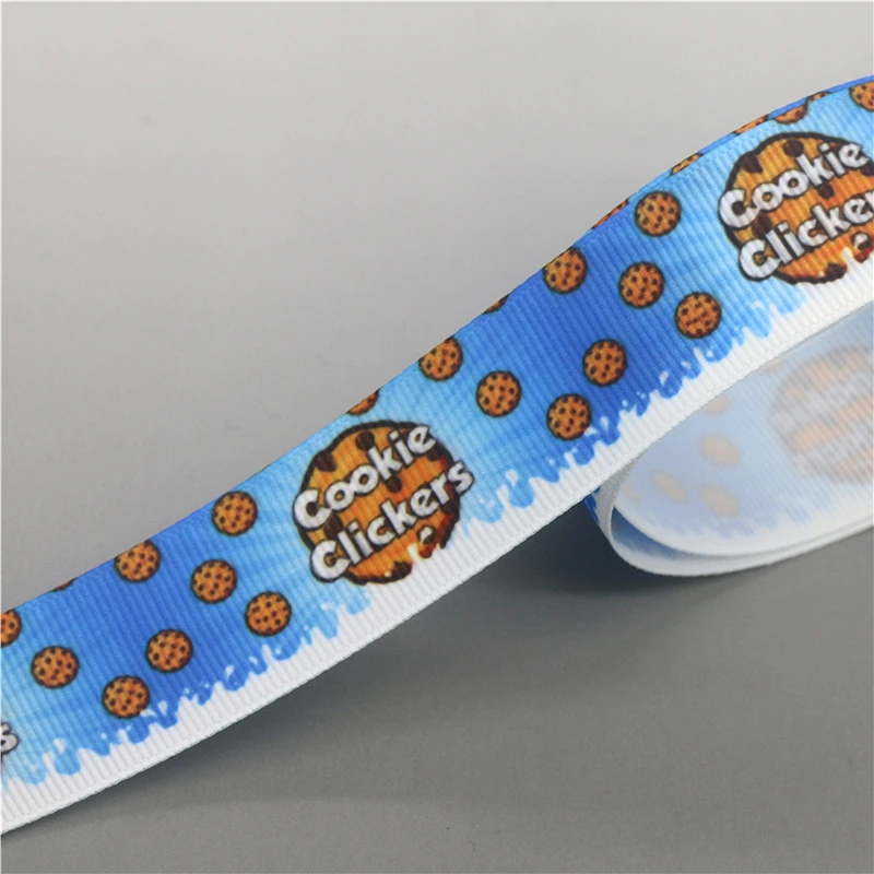

DUWES 50yards Cookies Printed Grosgrain Ribbon Accessories Material Headwear DIY Sewing Craft D1790