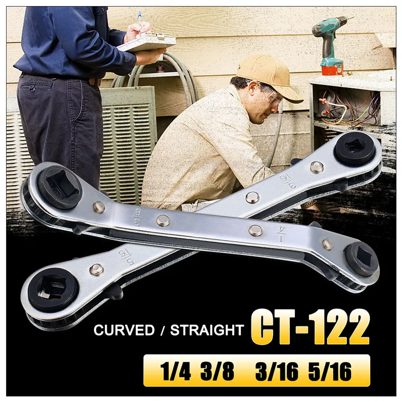 Кондиционер Холодильный клапан профессиональные инструменты трещотка ручной ключ 1/4 3/8