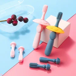 Cepillo de dientes de entrenamiento de silicona para bebé, sin BPA, forma de Donut, mordedor seguro, juguetes para masticar, anillo de dentición, regalo para bebé