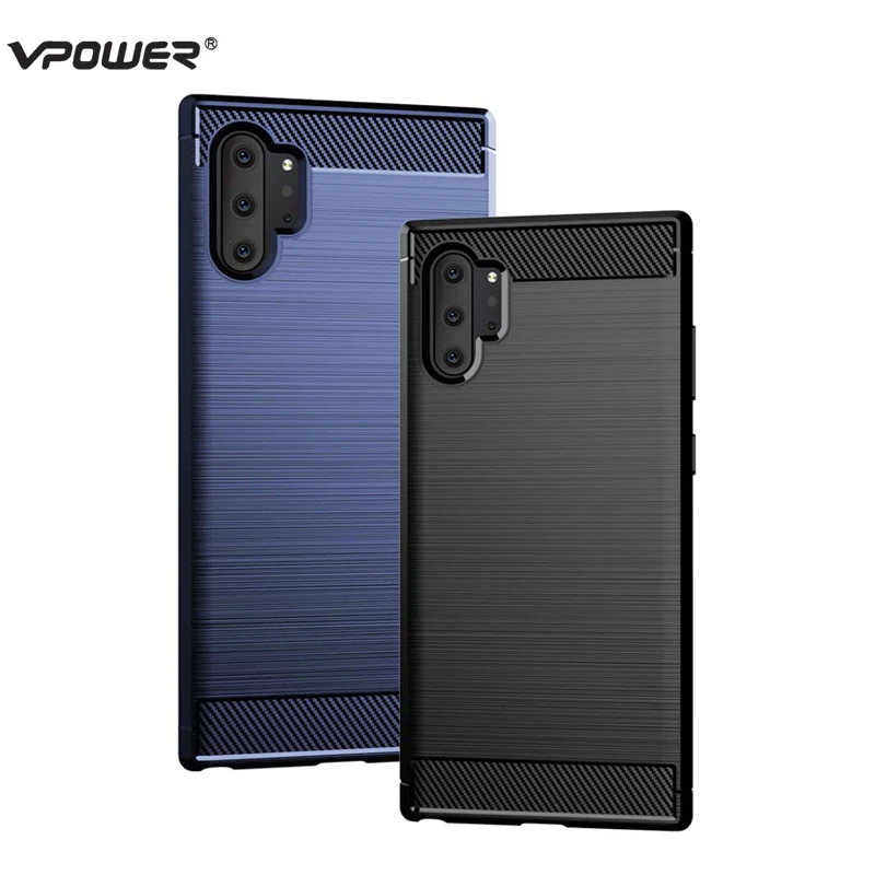 

For Galaxy Note 10 Plus 5G Case Note10 Back Cover Vpower Ultra Thin Carbon Fiber Soft Silicone Cases For Samsung Galaxy Note 10+