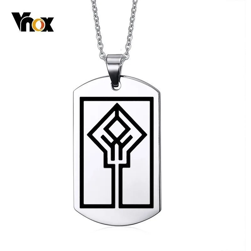 Vnox Бесплатная Персонализация гравировка Dog Tag simbolo sagrado del virya Религиозные Подвески