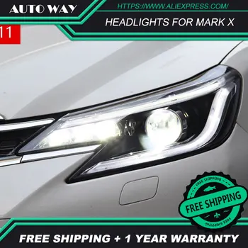

Car styling LED HID LED headlights Head Lamp case for Toyota Reiz Headlights 2013 2014 New Mark X Bi-Xenon Lens low beam