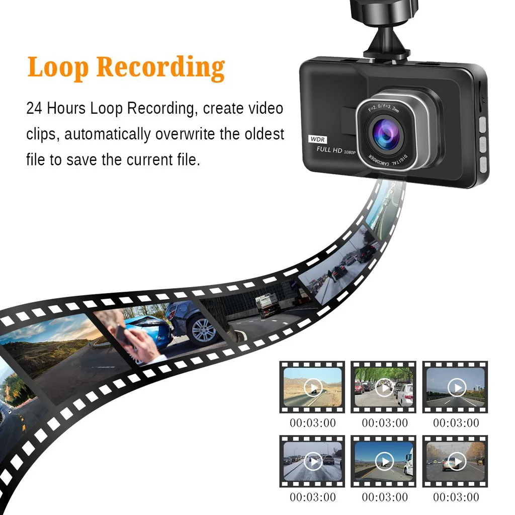 3-дюймовый Видеорегистраторы для автомобилей Камера Full HD 1080P Двойной объектив видео заднего вида Камера Регистраторы Автомобильный регистратор с ночным видением Dash Cam