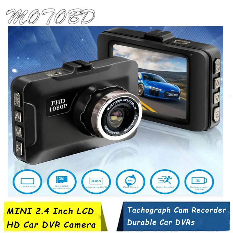 

New HD 720P Car DVR Camera Dash Cam Video 2.4inch LCD LCD DisplayNight Vision Vehicle Camera Recorder Night Vision Drop Shipping