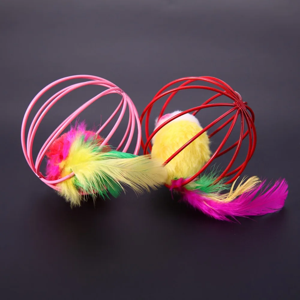 Cat Toys Lovely Ball Mouse Toys for Cats Feather Funny Playing Mice Mouse Toys Pet Animals Cute Plush Toy