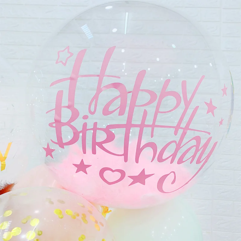 

1set Pink Gold Black Ballons Sticker for PVC Transparent Helium Bubble Balloon Wedding Baby Shower Birthday Party DIY Decoration
