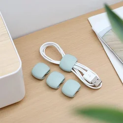 Enrouleur de câble, 4 pièces, Clip rond Simple, support de chargeur USB, organisateur de bureau, cordon de fil, plomb pour câble fixe de bureau 