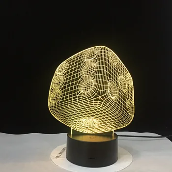 

Dice Creative Acrylic 3D LED Table Lamp 7 Colors Touch Switch Usb 5V Desk Table Lamp Children Bedroom Mood Lamp As Birthday Gift