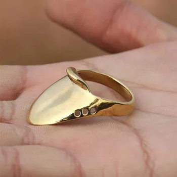 

Hunting Safe Brass Outdoor Accessories Sport Finger Protector Painless Practice Wrist Traditional Archery Thumb Ring Catapult