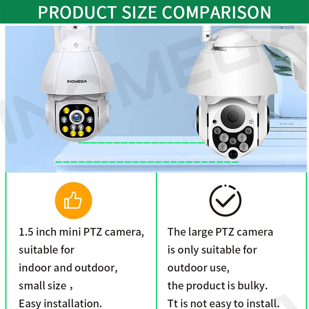 INQMEGA 1,5 дюймов Cloud 1080P PTZ скоростная Купольная Wi-Fi камера наружная 2MP авто-отслеживающая камера беспроводная камера 4X наблюдения IP Cam