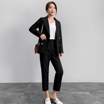

Women's suit jacket female 2019 autumn new fashion small suit nine pants two sets of loose thin temperament overalls clothes set