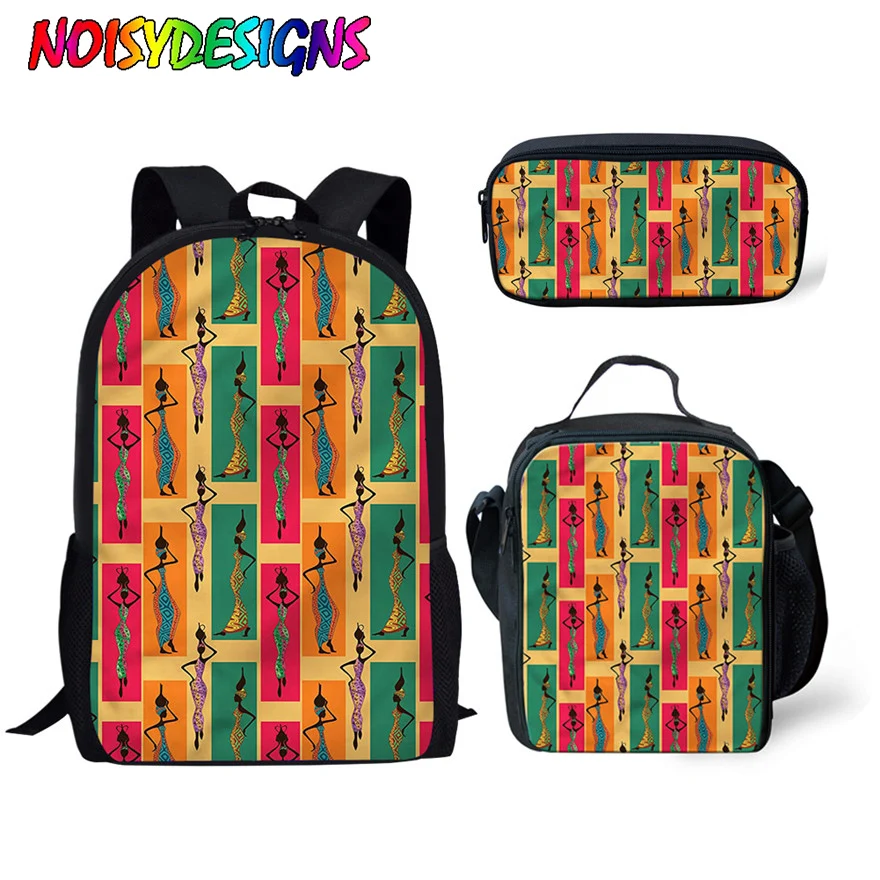 NOISYDESIGNS в африканском стиле Трайбл Dance печать школьные рюкзаки для девочек