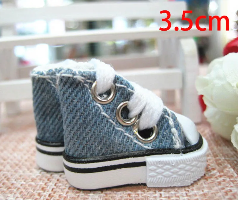 

1Pair 3.5cm Jeans Canva Shoes For Blythe Dolls Causal Shoes For Barbie Doll House Mini Shoes For 1/6 BJD Doll Accessories Toy