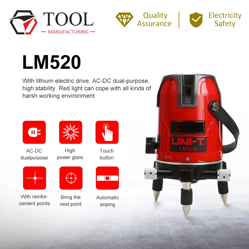 

New UNI-T LM520 LM530 LM550 Laser Leveling instrument 2/3/5 line cross marking instrument 360 Degree Self Nivel Laser